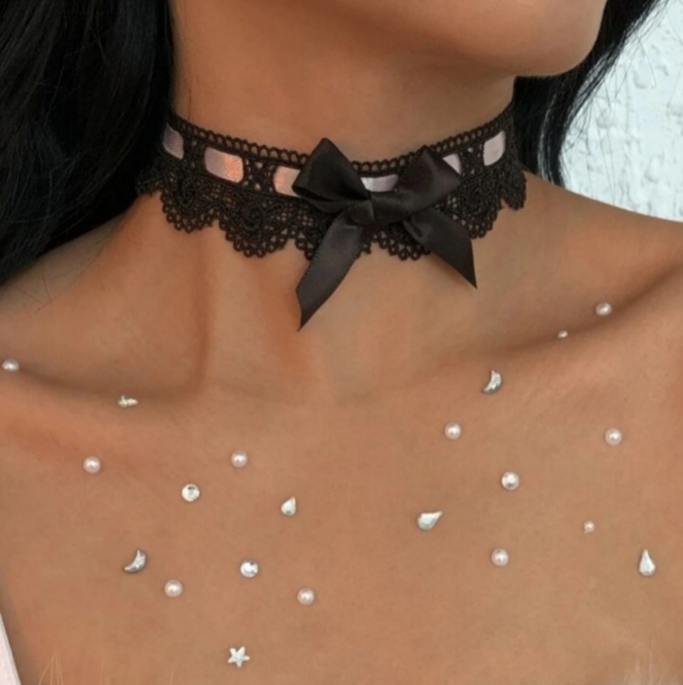 Lace Bow Tie Choker Necklace